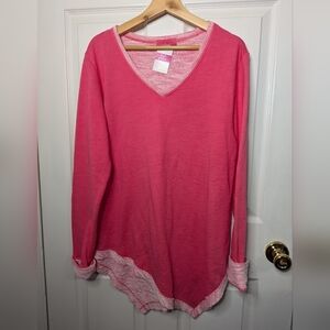 New Fresh Produce Womens Sweatshirt Pink Sunset Tunic Size XS Pullover